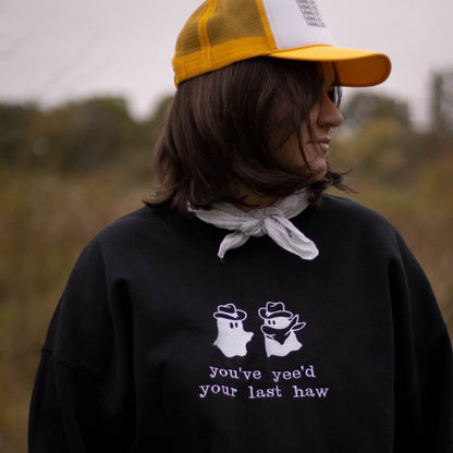 Ghost Cowpokes Embroidered Crew Neck